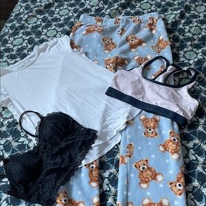Tommy Hilfiger Blue Teddy Bear Pajama Set bundle